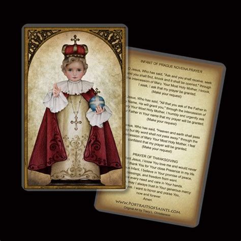 Infant Of Prague Holy Card Infant Of Prague Holy Cards Prayer Cards