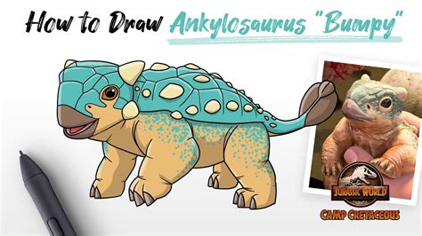 How To Draw An Ankylosaurus Bumpy Dinosaur From Jurassic World Camp