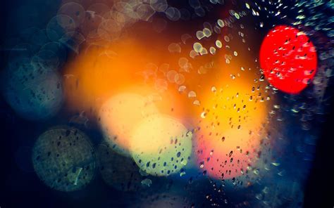 Bokeh Drops Rain Lights Window Wallpaper 1920x1200