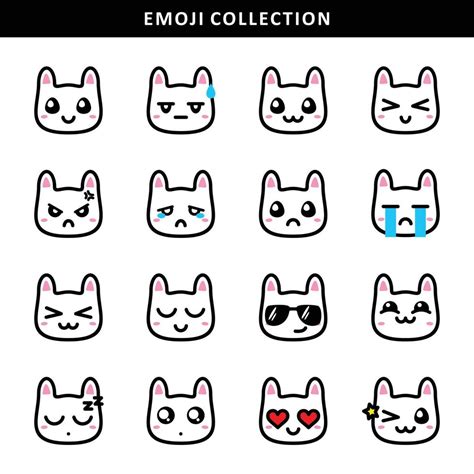 Cute Cat Emoji Collection 8876128 Vector Art At Vecteezy