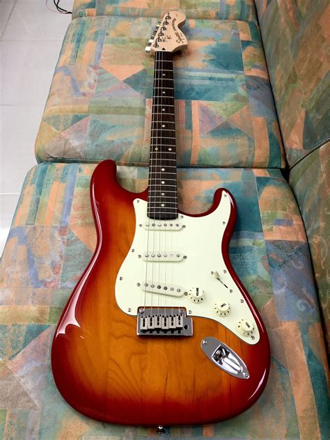 Squier Standard Stratocaster Electric Guitar Cherry Sunburst