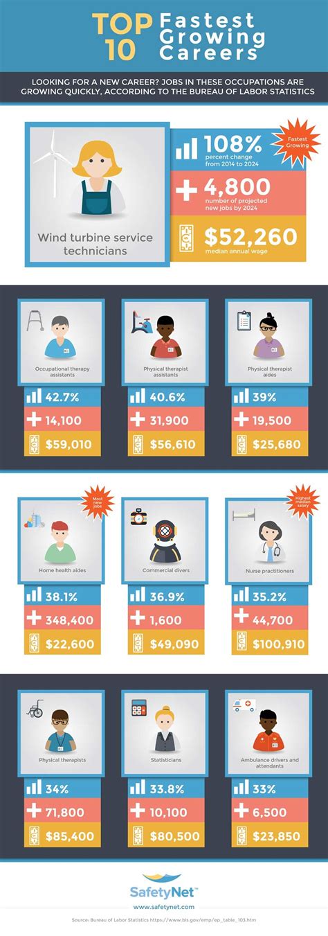 Top 10 Fastest Growing Careers Infographic Visualistan
