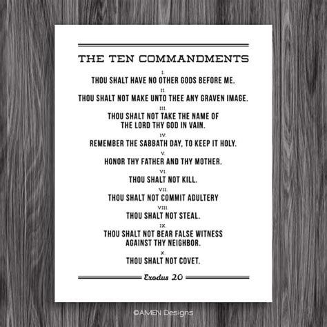 The Ten Commandments Printable Design For 11x14