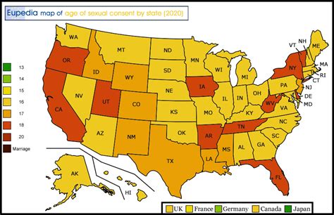 Age Of Consent Us Map Map