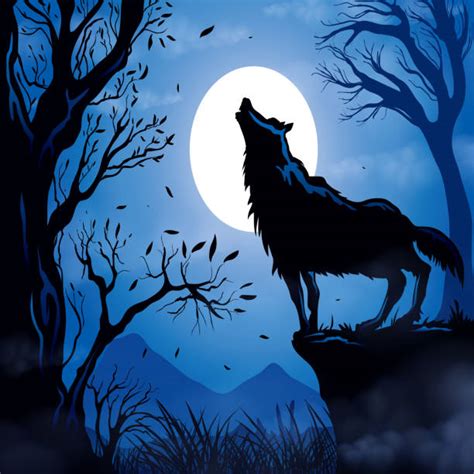 Wolf Howling At Moon Illustrations Royalty Free Vector Graphics And Clip