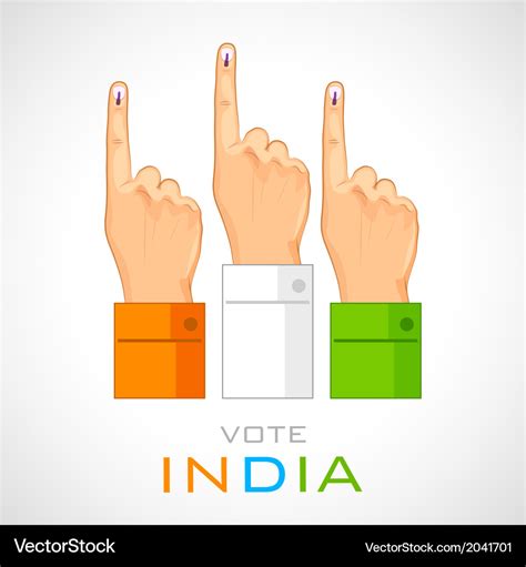 Hand With Voting Sign Of India Royalty Free Vector Image