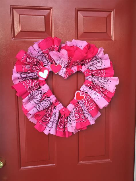 Bandana Heart Wreath Diy Valentines Day Wreath Tulle Wreath Diy
