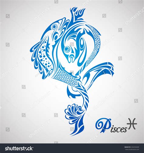 Vector Illustration Pisces Zodiac Sign Stock Vector (Royalty Free