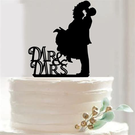 New Hot Sale Wedding Engagement Black Acrylic Cake Topper Wedding Cake Decoration Cake