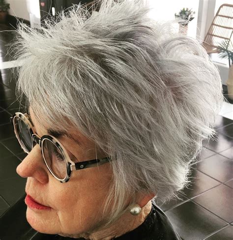 Short Gray Shag For Older Women In 2020 Gorgeous Gray Hair Short Hair Styles Pixie Shaggy