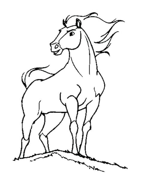 Beautiful Mustang Horse Coloring Page