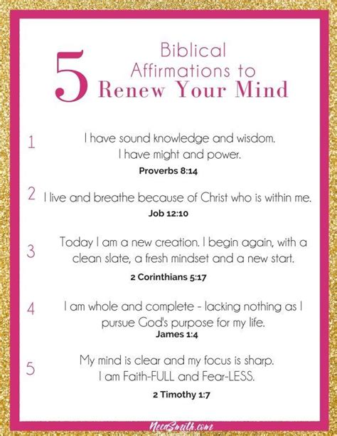 Biblical Affirmations To Renew Your Mind Renew Christian