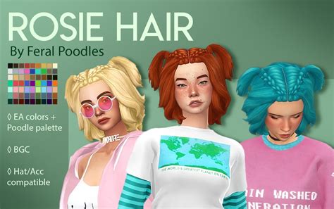 Feral Poodles Rosie Hair Ts4 Maxis Match Cc Sims 4 Custom Content