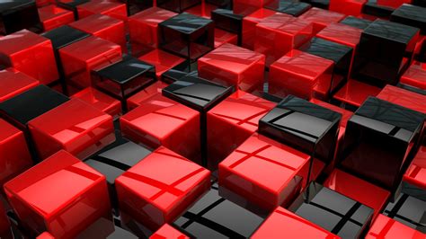 Download Colors Geometry Black Red 3d Cube Artistic 3d Art Hd Wallpaper