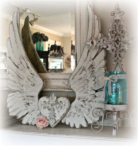 for the love of white wings and a heart angel wings decor angel wings wall decor angel decor