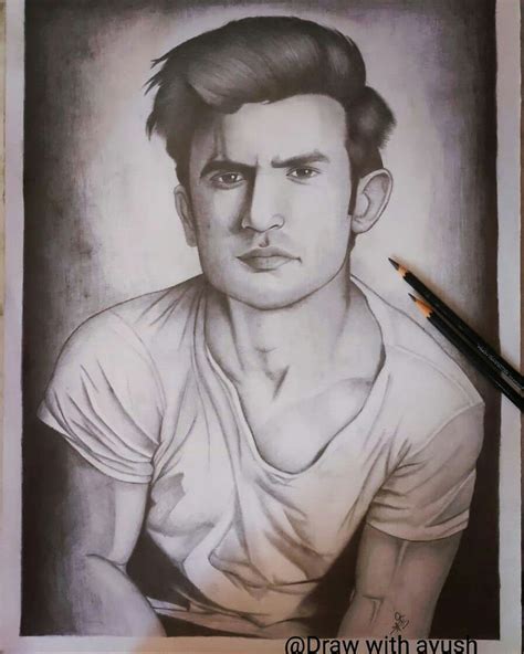 Drawing Sushant Singh Rajput Male Sketch Drawings Art