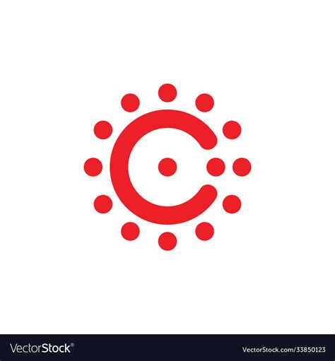 Letter C Circle Dots Logo Royalty Free Vector Image