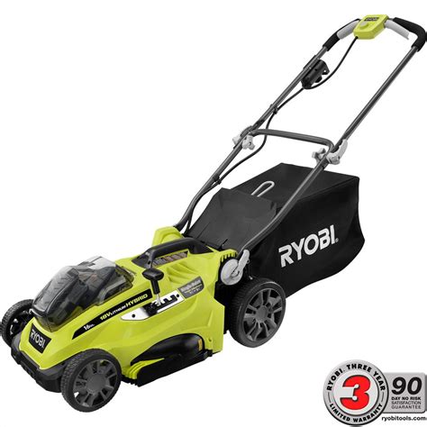 Ryobi 16 In One 18 Volt Lithium Ion Hybrid Push Lawn Mower 40 Ah