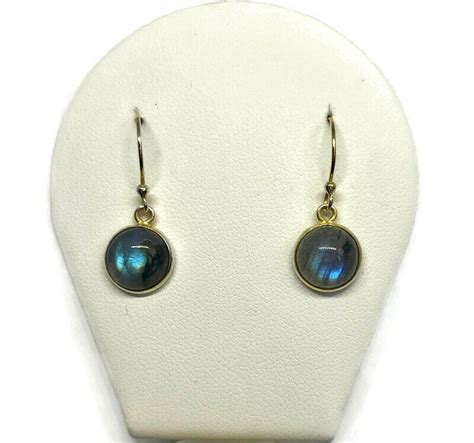 Labradorite Earrings Drop Earrings Gemstone Jewellery Bezel Earrings