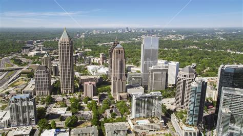 Midtown Skyscrapers Atlanta Georgia Aerial Stock Photo Ax37020