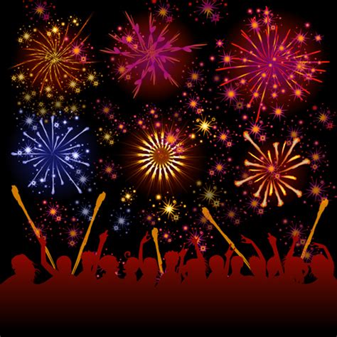 Party With Fireworks Background Vector Free Download