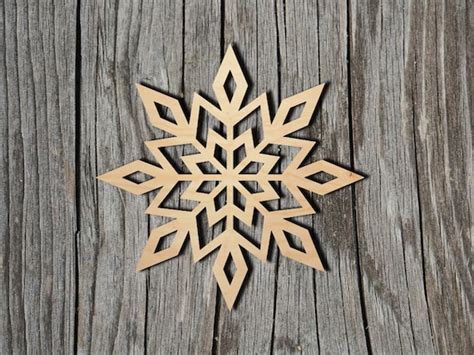 Snowflake Shape Multiple Sizes Laser Cut Unfinished Wood Etsy