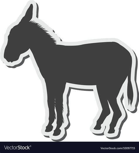 Donkey Silhouette Icon Royalty Free Vector Image