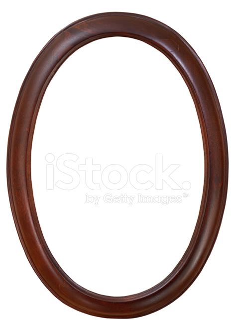 Dark Brown Oval Wooden Picture Frame Stock Photo Royalty Free
