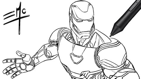 How To Draw Ironman From Avengers Infinity War Adobe Photoshop Youtube