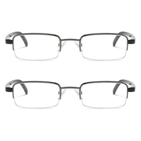 2 pairs mens half frame lightweight rectangular reading glasses classic readers ebay