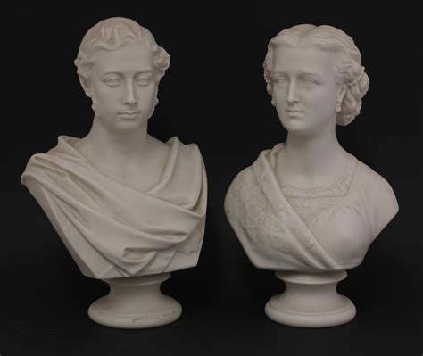 A Pair Of Parian Porcelain Busts