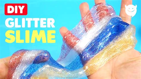 How To Make Clear Glitter Slime Rainbow Glitter Liquid Glass