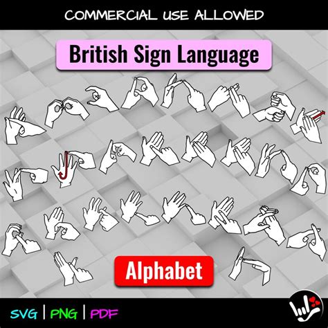 Bsl Sign Language Alphabet Svg Bundle Bsl Alphabet British Etsy