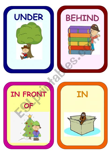 Flashcards Prepositions Of Place Esl Worksheet By Mag