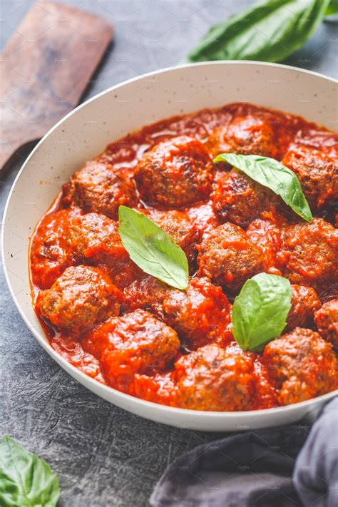 Tasty Beef Meatballs In Tomato Sauce High Quality Food Images