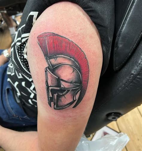 Spartan Helmet Tattoo Shoulder