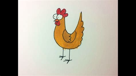 How To Draw A Cartoon Chicken Youtube