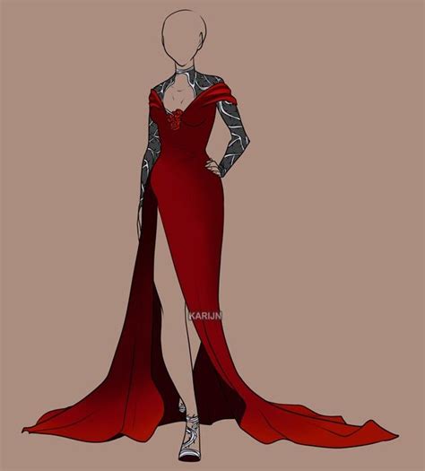 Vestido Rojo Anime Dress Dress Sketches Fashion Design