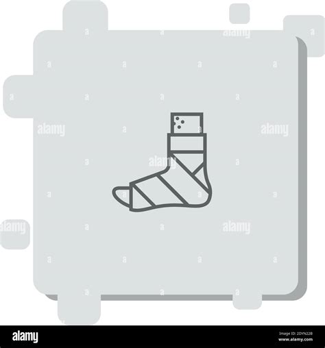 Plastered Foot Vector Icon Modern Simple Vector Illustration Stock