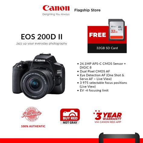 Canon Eos 200d Ii Dslr Camera With 18 55 Is Stm Lens 24mp 9af Points