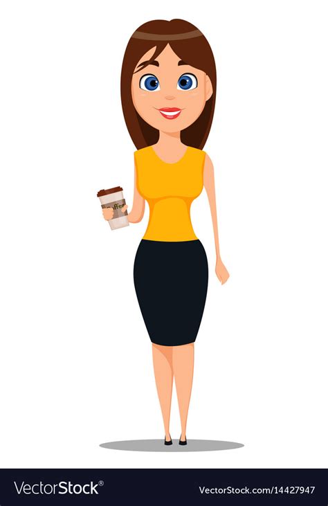 Business Woman Cartoon Character Young Attractive Vector Image