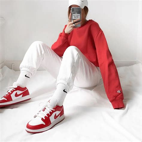 Air Jordan 1 Low Gs ‘gym Red In 2021 Air Jordans Jordan 1 Low Gym Red Outfit Streetwear