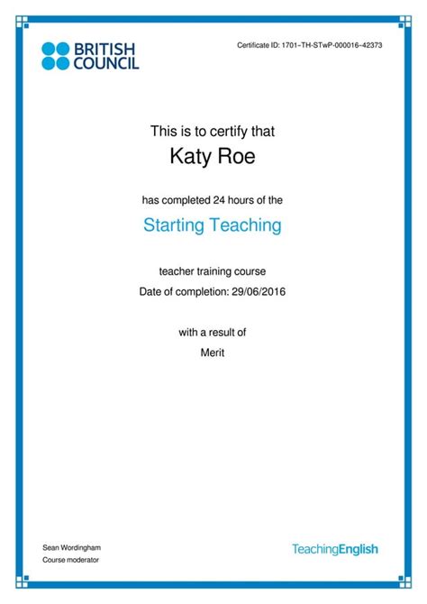 British Council Starting Teaching Certificate
