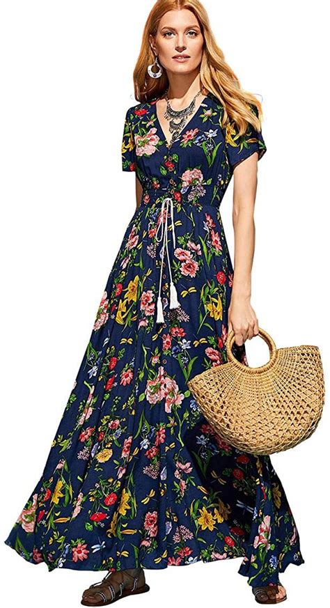 milumia women s button up split floral print flowy party maxi dress x small multicoloured at
