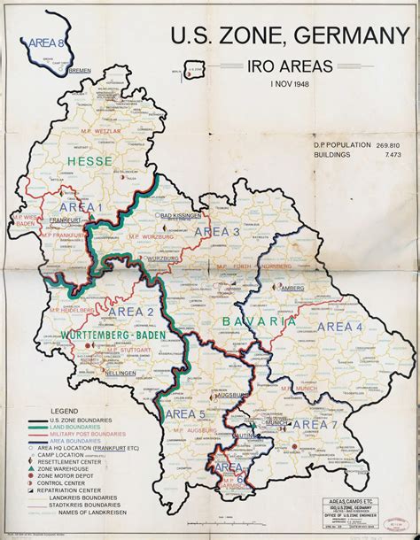 Large Map Of Germany Us Zone 1948 Germany Europe Mapsland