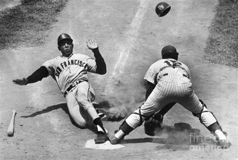 Willie Mays Sliding Into Home Plate Photograph By Bettmann Pixels