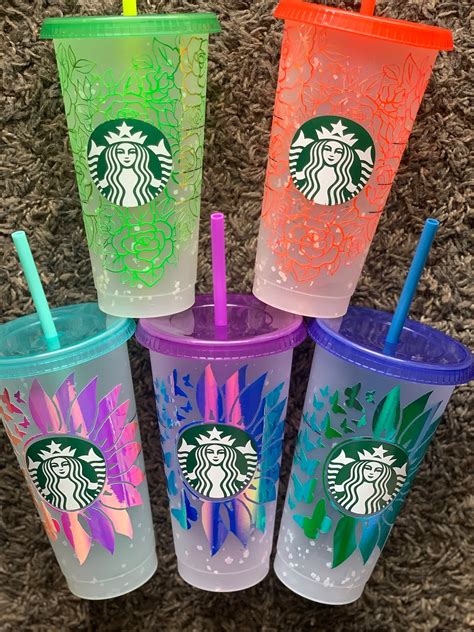New Color Changing Confetti Starbucks Cup Etsy