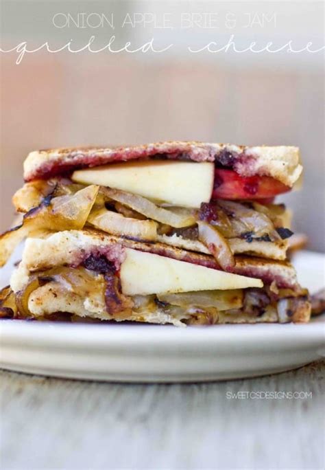 Apple Brie Onion And Jam Grilled Cheese Sandwich