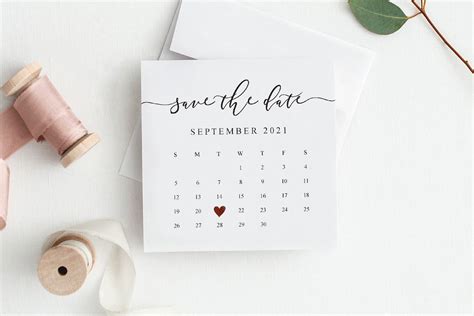 Calendar Save The Date Template Calendar Graphic By