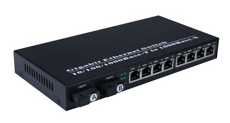101001000m Gigabit Fiber Optic Rj45 Ethernet Switch Fiber Media